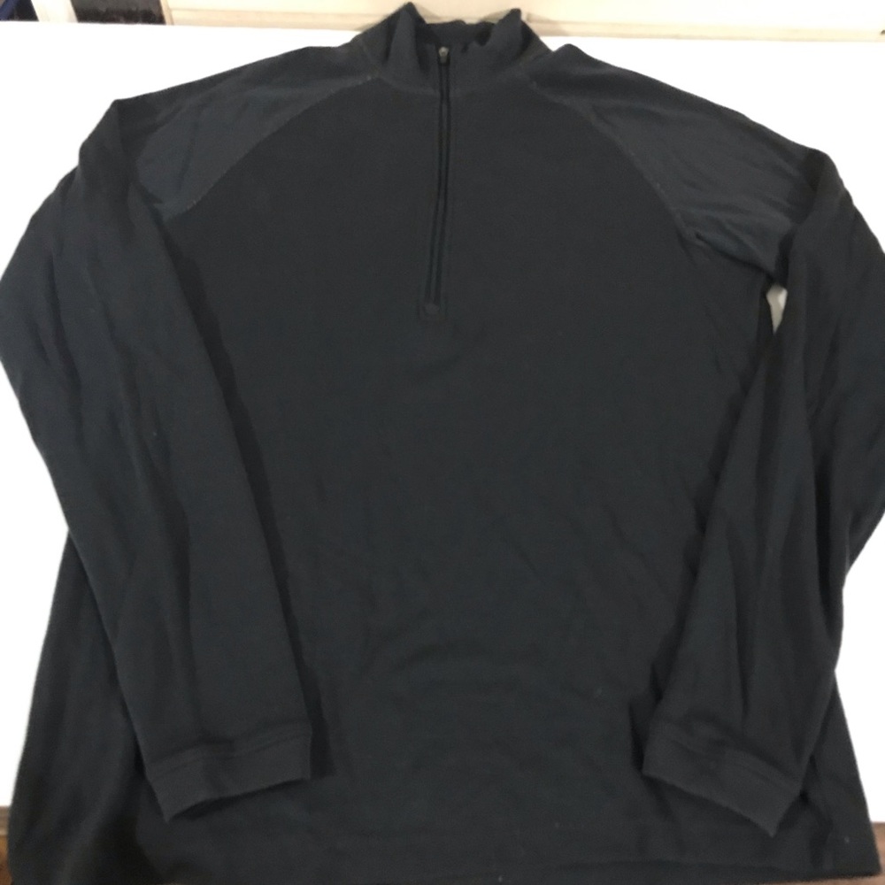 Ibex Merino Wool Charcoal Long Sleeve Quarter-Zip Pullover Size M